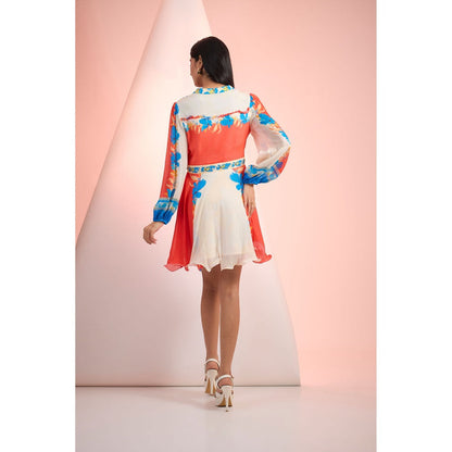 MANDIRA WIRK Multi-Colour Printed Short Dress
