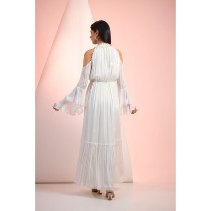 MANDIRA WIRK White Solid Maxi Dress