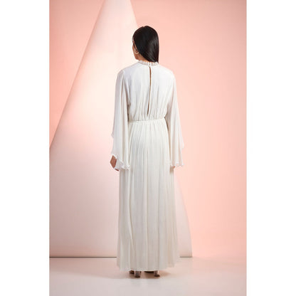 MANDIRA WIRK White Solid Maxi Dress