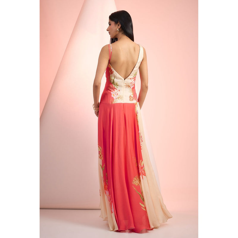 MANDIRA WIRK Red Printed Maxi Dress