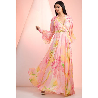 MANDIRA WIRK Multi-Colour Printed Maxi Dress