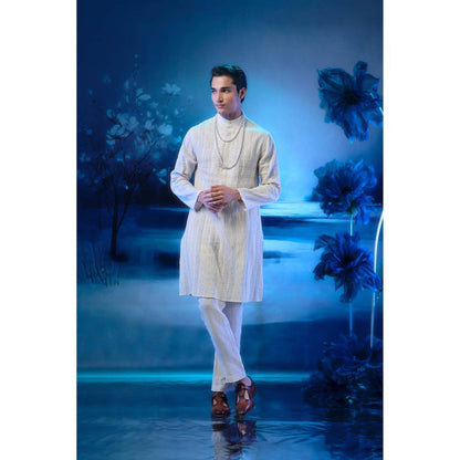 MANDIRA WIRK Ivory Embroidered Kurta with Pant