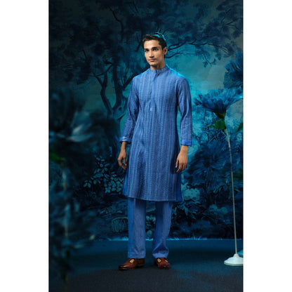MANDIRA WIRK Blue Bliss Pintuck Kurta with Pant