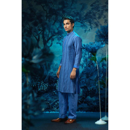 MANDIRA WIRK Blue Bliss Pintuck Kurta with Pant