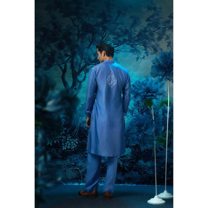 MANDIRA WIRK Blue Bliss Pintuck Kurta with Pant