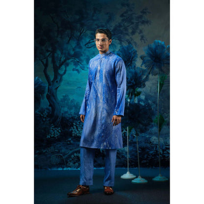 MANDIRA WIRK Printed Blue Sapphire Kurta with Pant