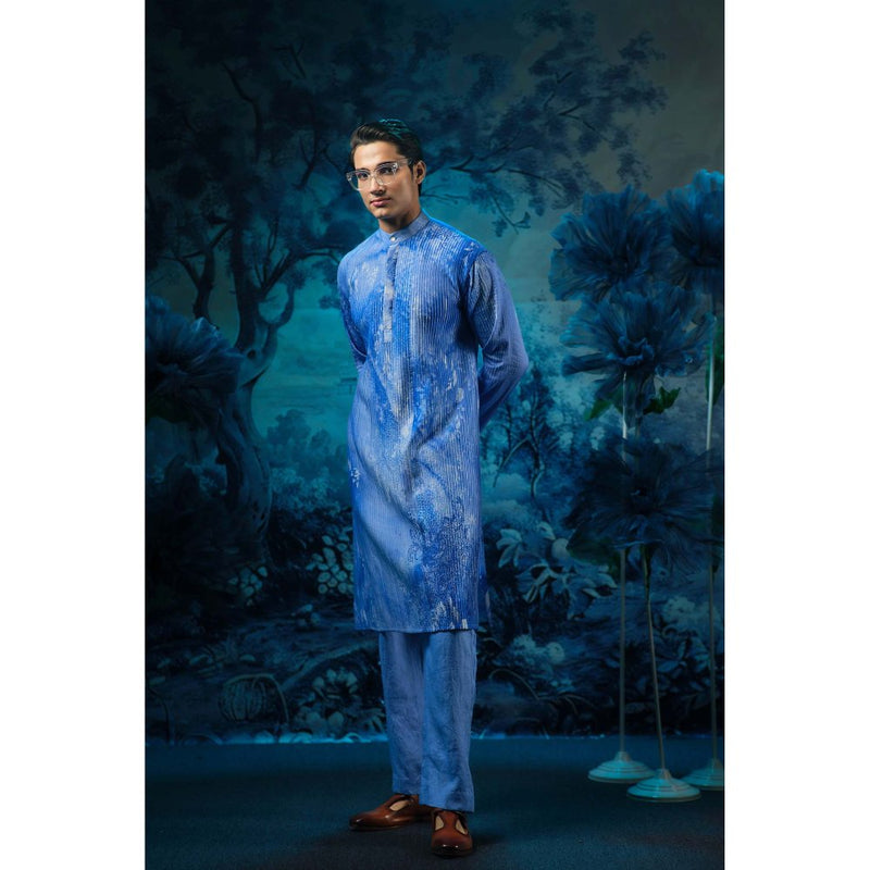 MANDIRA WIRK Printed Blue Sapphire Kurta with Pant