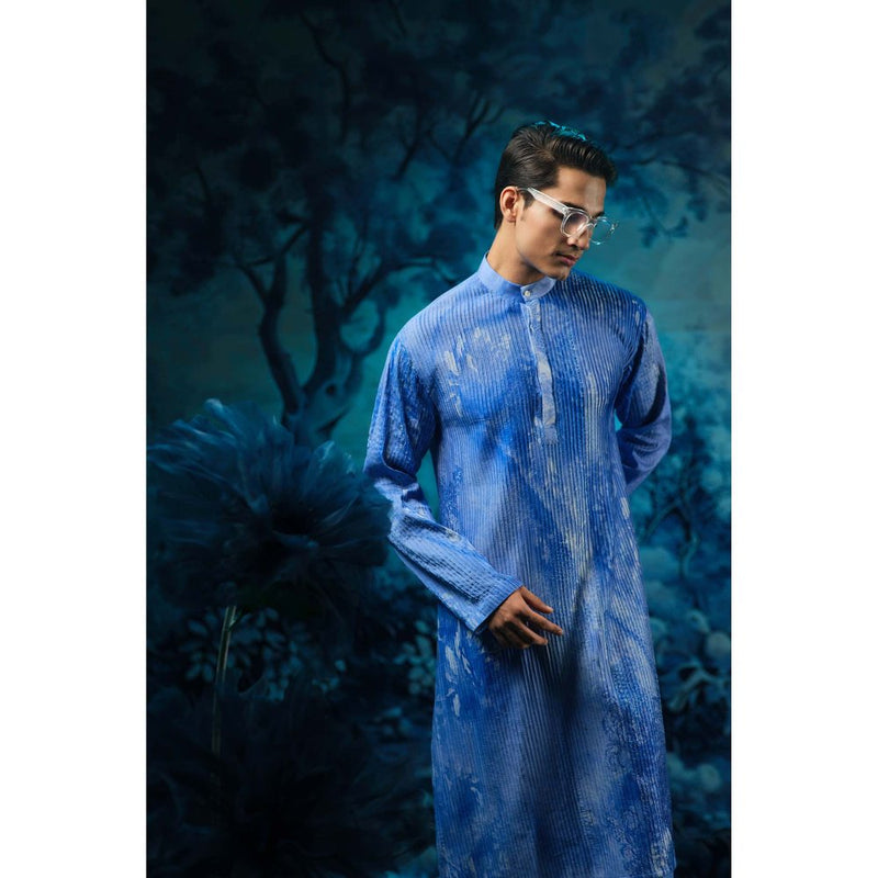 MANDIRA WIRK Printed Blue Sapphire Kurta with Pant