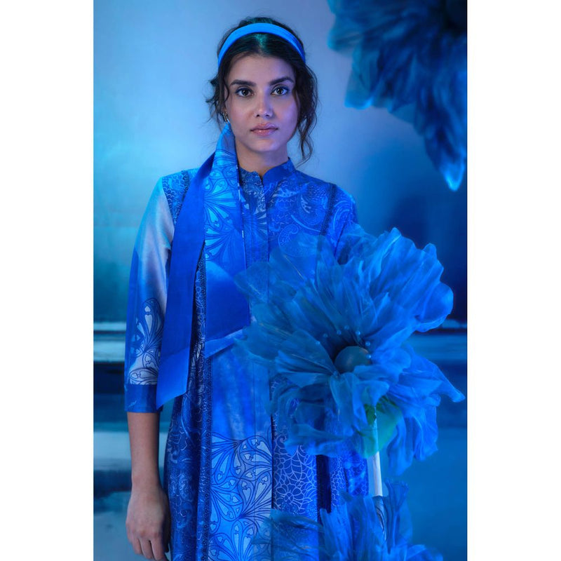 MANDIRA WIRK Blue Co-Ord Set