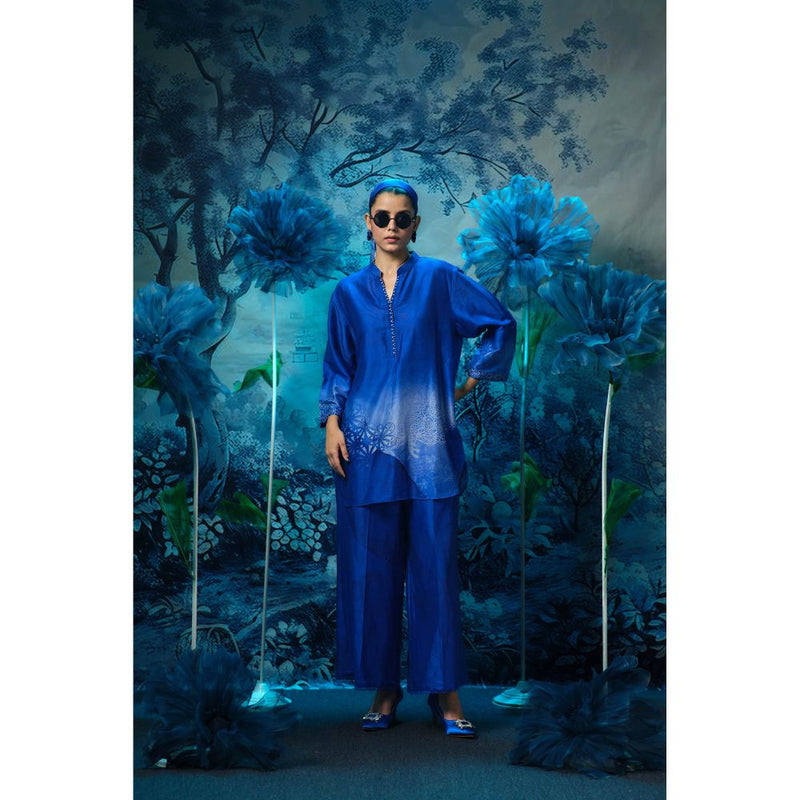 MANDIRA WIRK Blue Iris Co-Ord Set