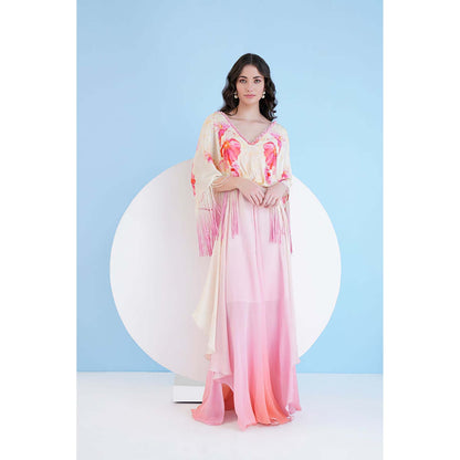 MANDIRA WIRK Bauhinia Printed Ombre Maxi Dress