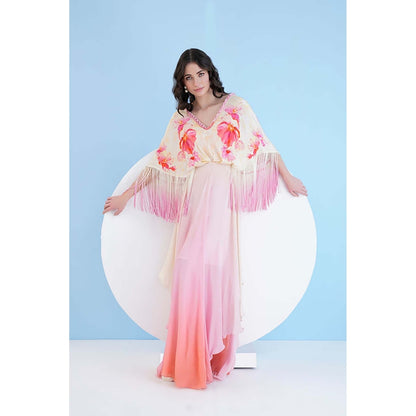 MANDIRA WIRK Bauhinia Printed Ombre Maxi Dress