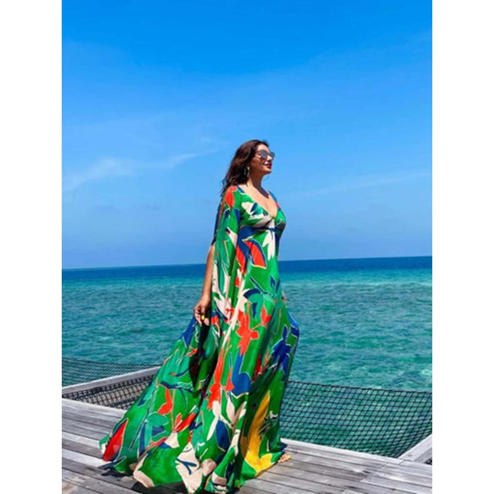 MANDIRA WIRK Bipasha Basu Green Maxi Dress