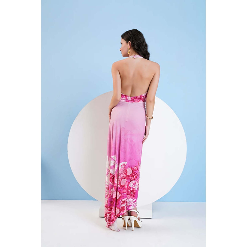 MANDIRA WIRK Jersey Maxi Dress With Plunging Neckline