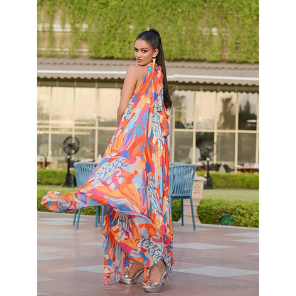 MANDIRA WIRK Pragnya Ayyagari - Pop Abstract High-Low Maxi Dress