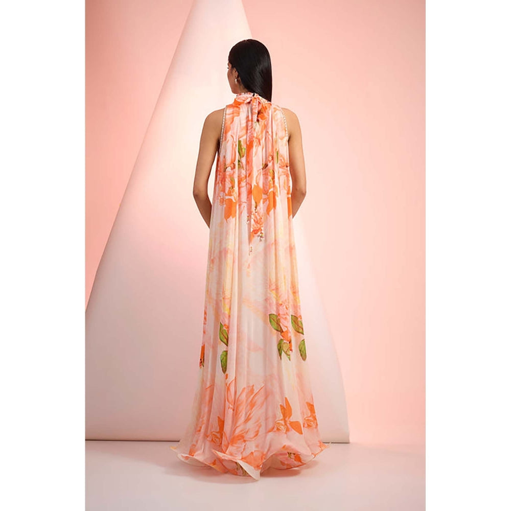 MANDIRA WIRK Orange Twist Closet Dress