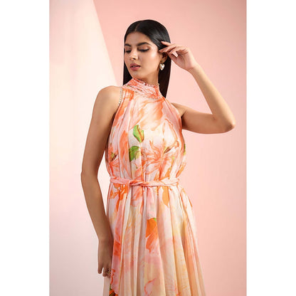 MANDIRA WIRK Orange Twist Closet Dress