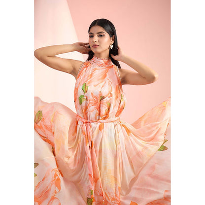 MANDIRA WIRK Orange Twist Closet Dress