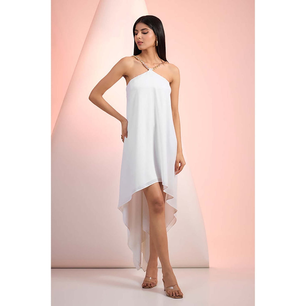 MANDIRA WIRK White Chain-Drape Dress