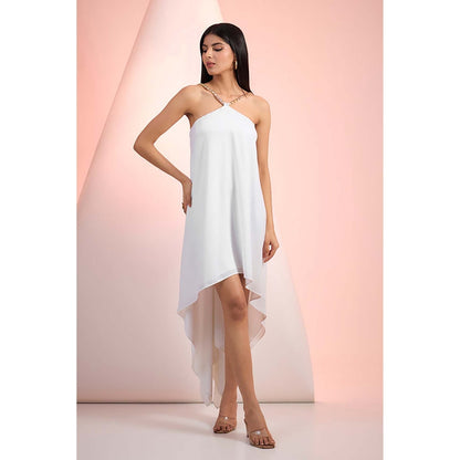MANDIRA WIRK White Chain-Drape Dress
