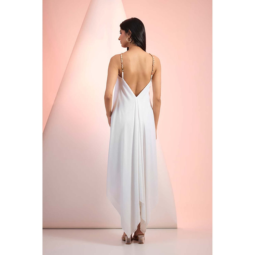 MANDIRA WIRK White Chain-Drape Dress