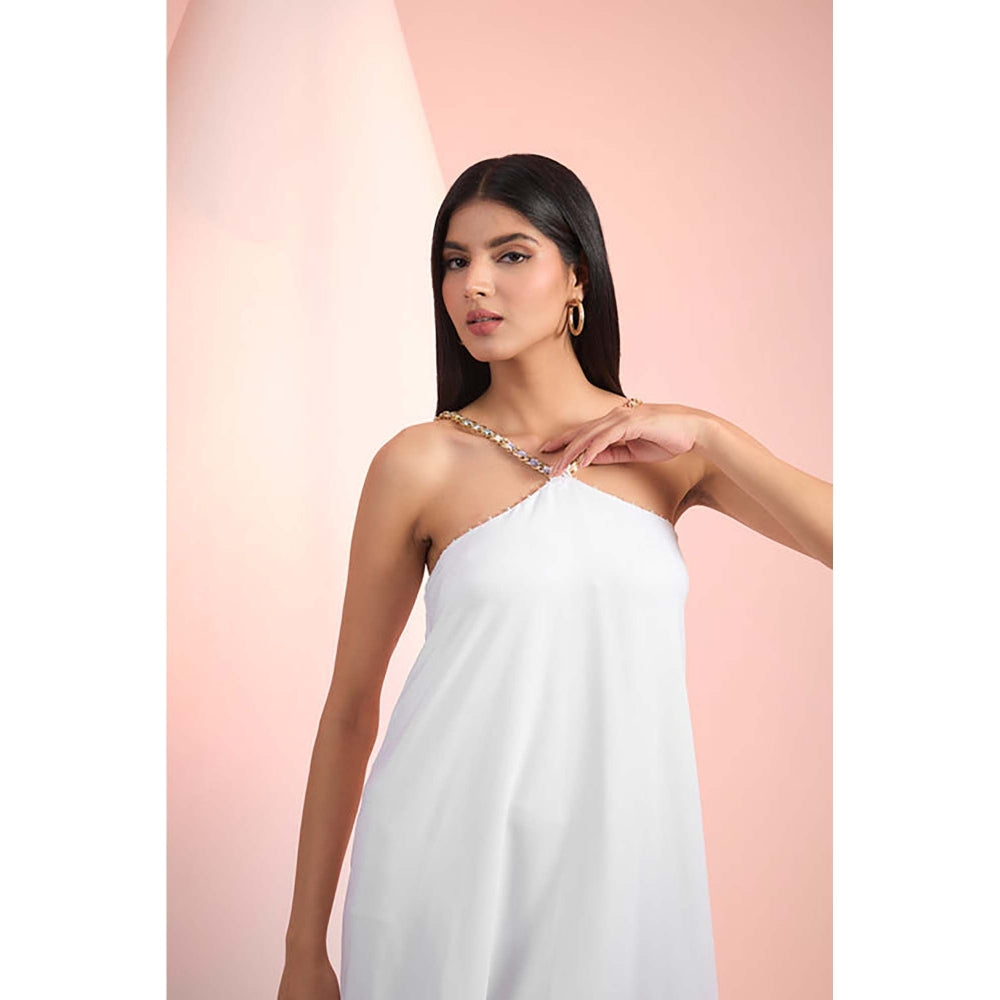 MANDIRA WIRK White Chain-Drape Dress