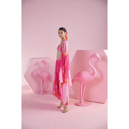 MANDIRA WIRK Blossom Cluster Draped Skirt Set
