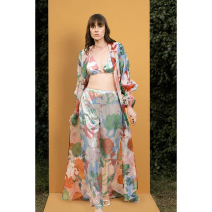 MANDIRA WIRK Hibiscus Sequins Bustier And Pants Set