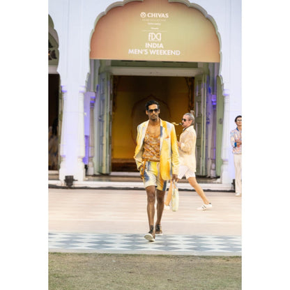 MANDIRA WIRK Mesh Vest Jacket With Shorts