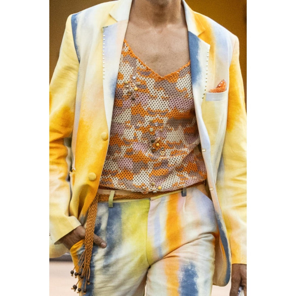 MANDIRA WIRK Mesh Vest Jacket With Shorts