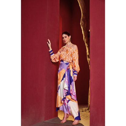 MANDIRA WIRK Orange Eucalyptus Top And Skirt