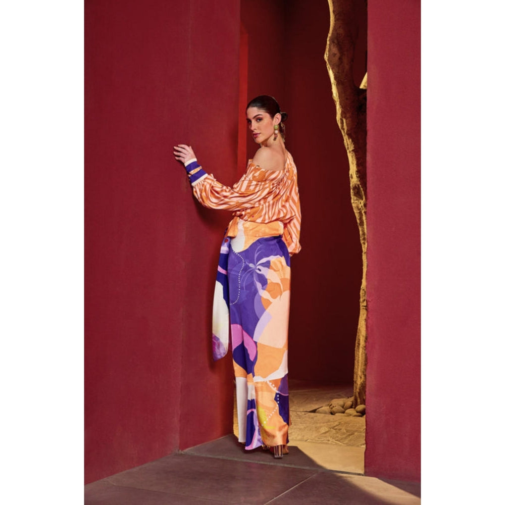 MANDIRA WIRK Orange Eucalyptus Top And Skirt