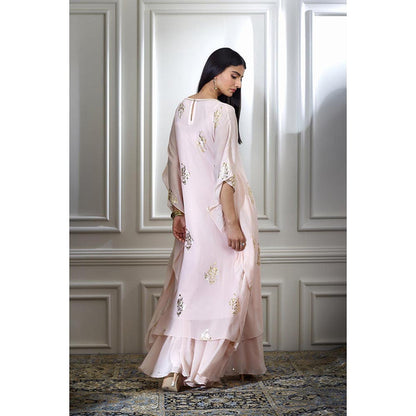MANDIRA WIRK Women Chanderi Peach Kurta with Sharara