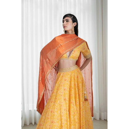 MANDIRA WIRK Lehenga Set With Printed Blouse