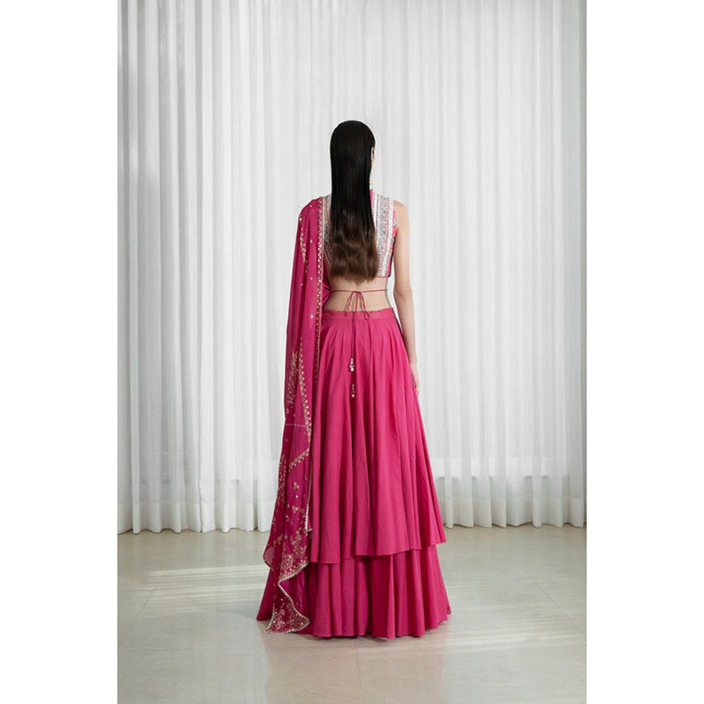 MANDIRA WIRK Double Layered Skirt With Blouse And Dupatta