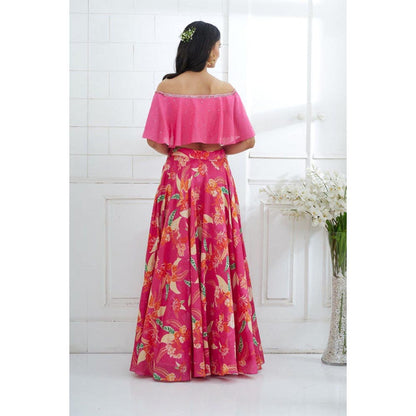 MANDIRA WIRK Off-Shoulder Embroidered Lehenga Set