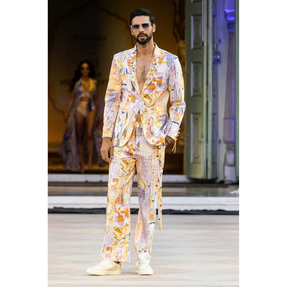 MANDIRA WIRK Printed Trouser with Belt