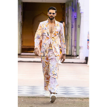 MANDIRA WIRK Printed Trouser with Belt