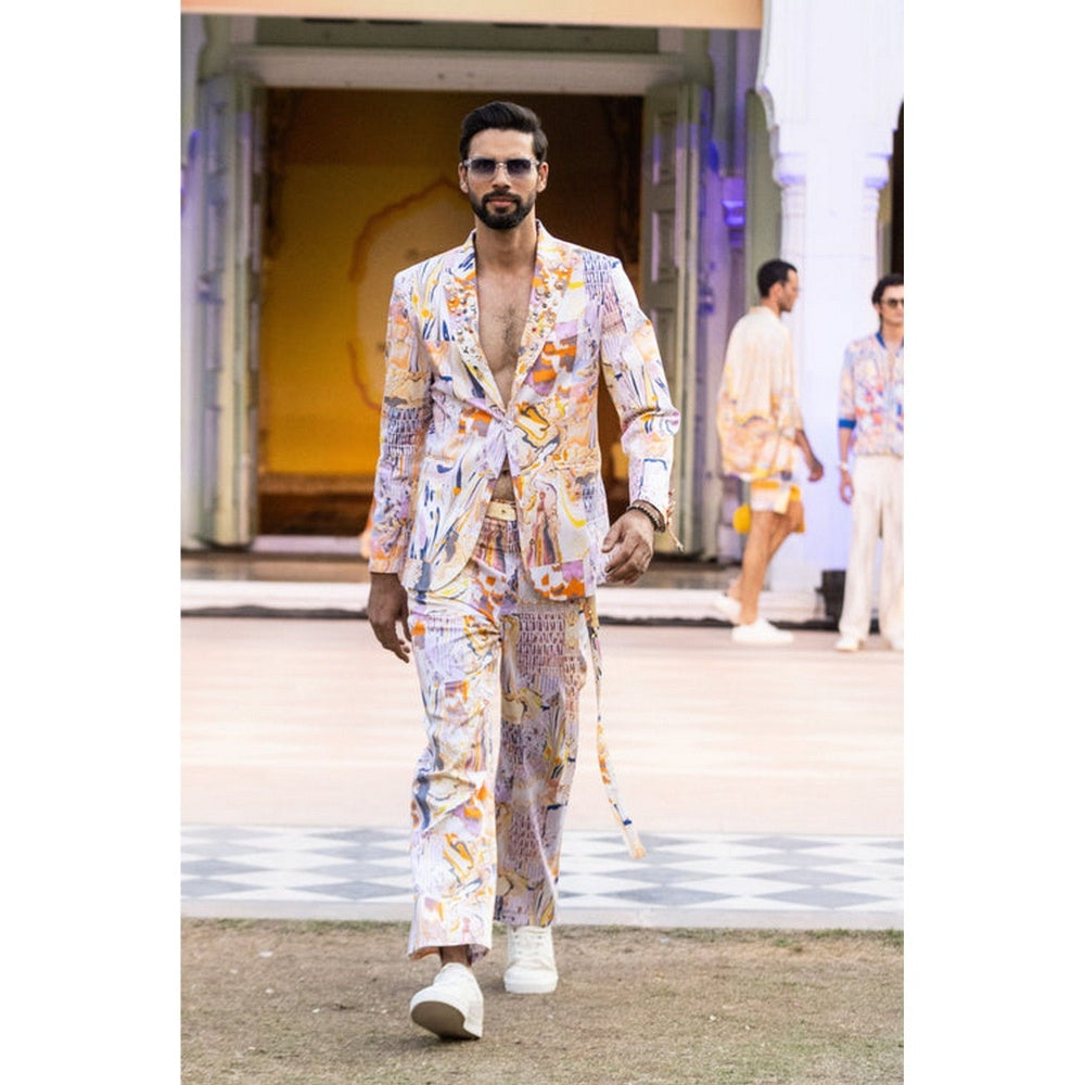 MANDIRA WIRK Printed Trouser with Belt