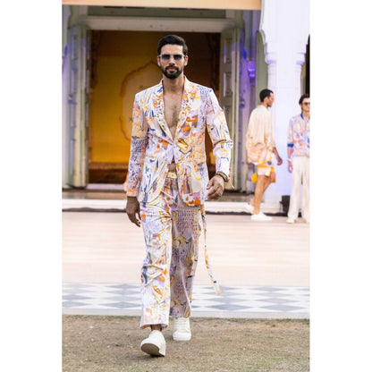 MANDIRA WIRK Printed Trouser with Belt