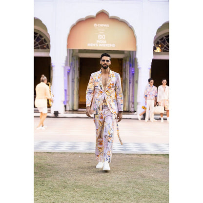 MANDIRA WIRK Printed Trouser with Belt