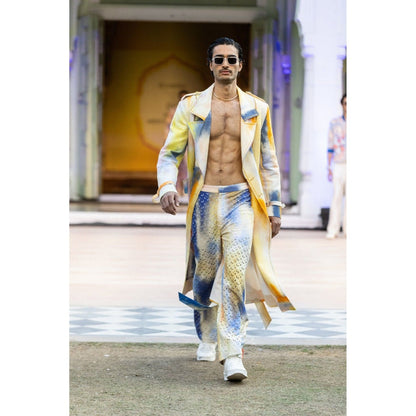 MANDIRA WIRK Printed Trouser with Laser Cut Details