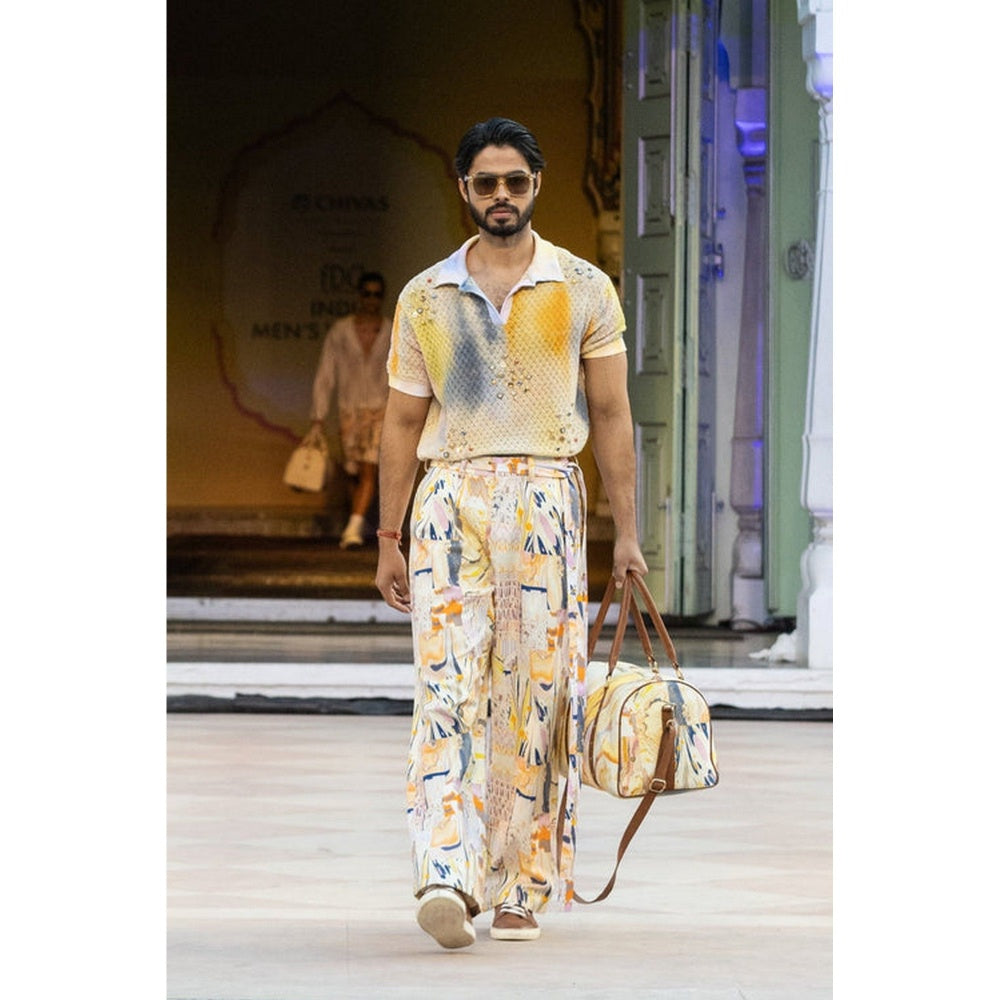 MANDIRA WIRK Peach Trouser with Belt