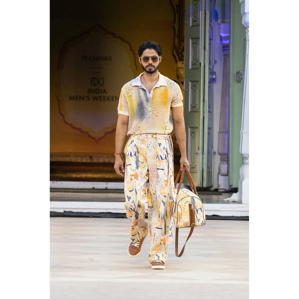 MANDIRA WIRK Peach Trouser with Belt