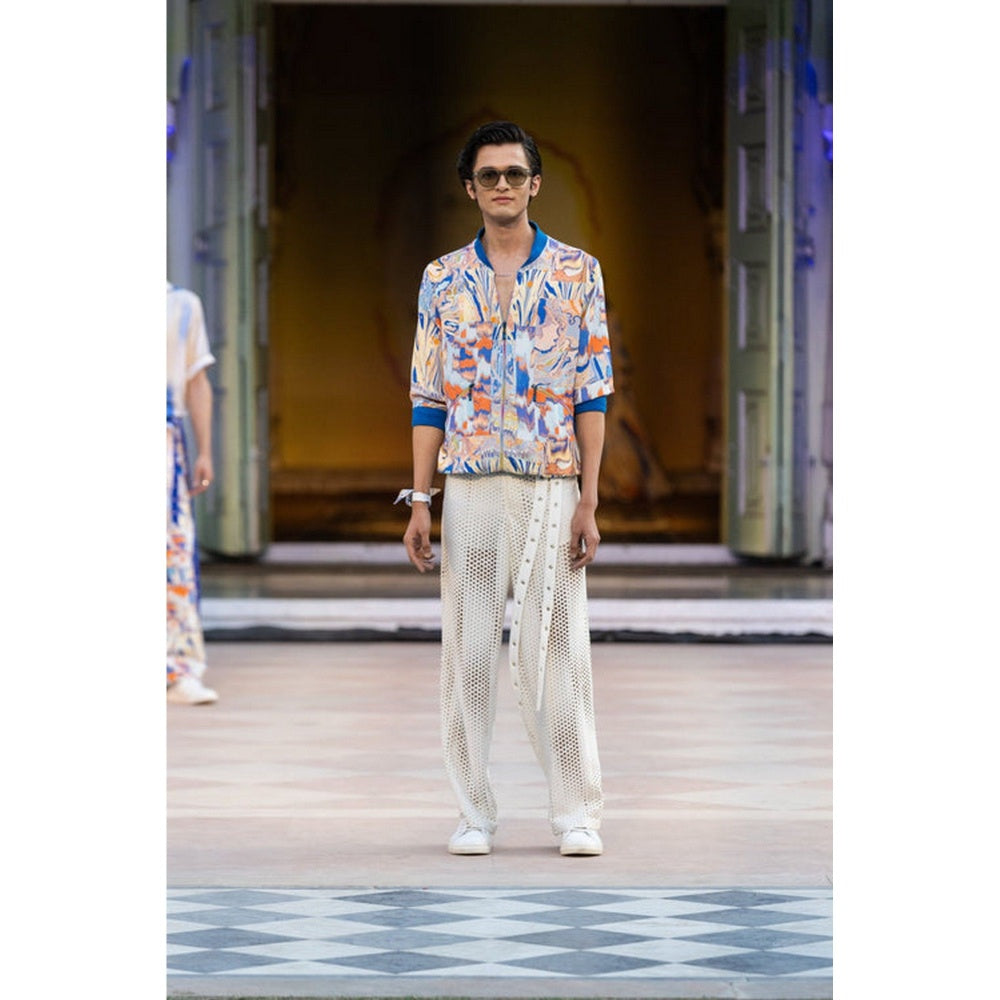 MANDIRA WIRK White Trousers with Laser Cut