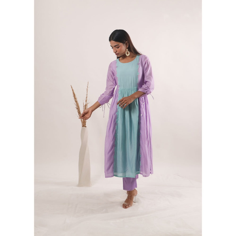 Mangalmay By Aastha Lavender Moon Kulfi Kurta with Pants (Set of 2)