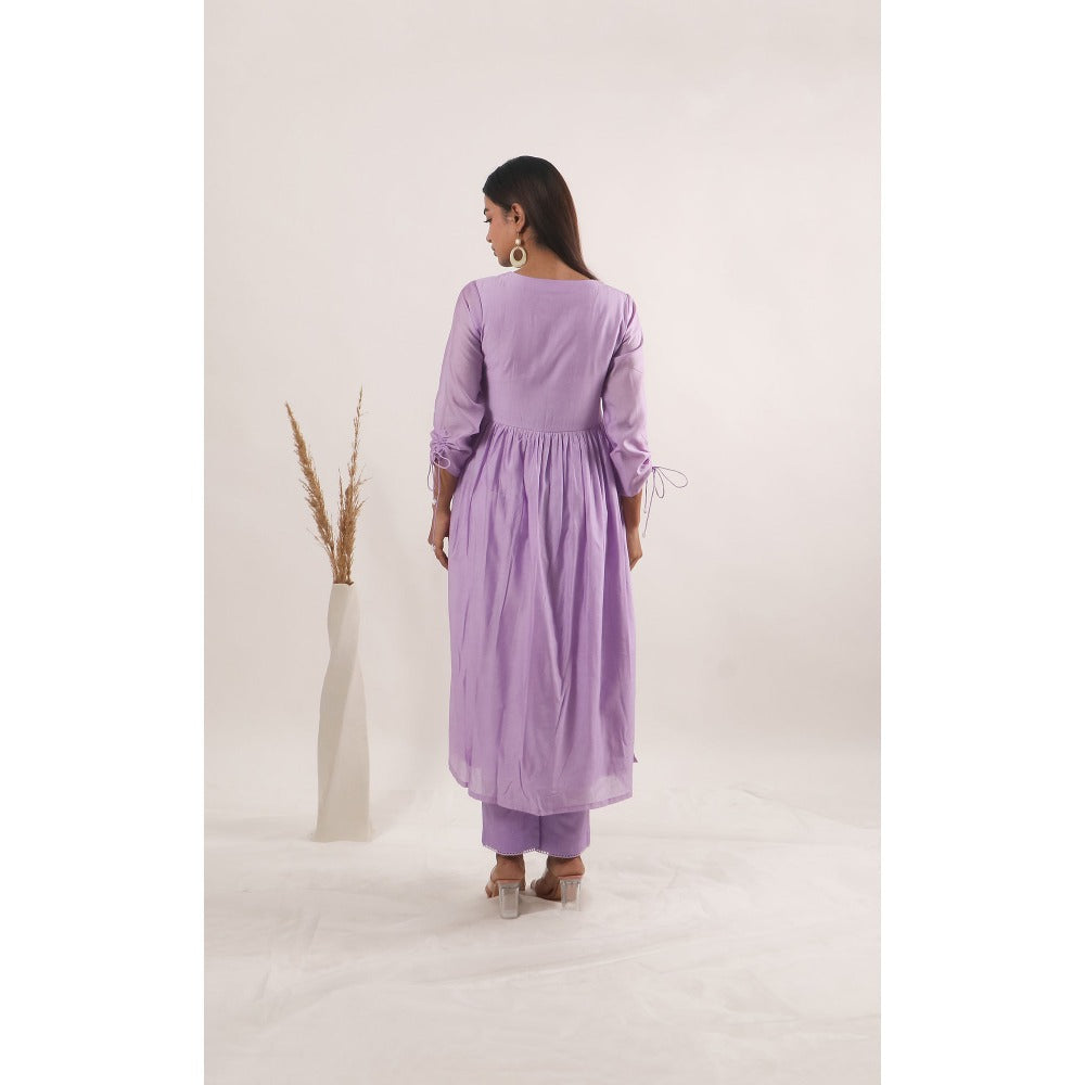 Mangalmay By Aastha Lavender Moon Kulfi Kurta with Pants (Set of 2)