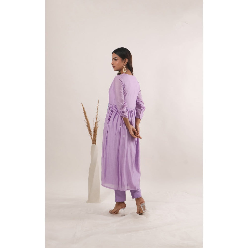 Mangalmay By Aastha Lavender Moon Kulfi Kurta with Pants (Set of 2)