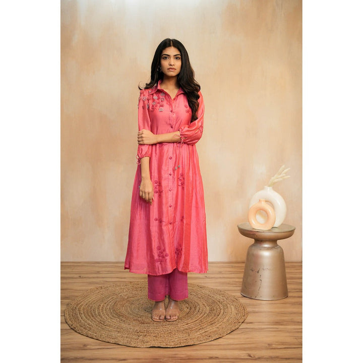 Mangalmay By Aastha Radiant Pink Rose Co-Ord (Set of 2)