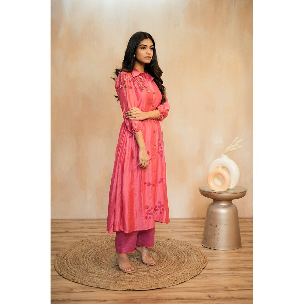 Mangalmay By Aastha Radiant Pink Rose Co-Ord (Set of 2)